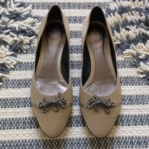 Giorgio Armani Satin Flats with Crystal Geckos